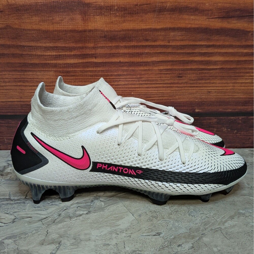 Nike Phantom GT Elite DF FG Men's 8.5 White Pink Blast Soccer Cleats CW6589-160 - Picture 3 of 11